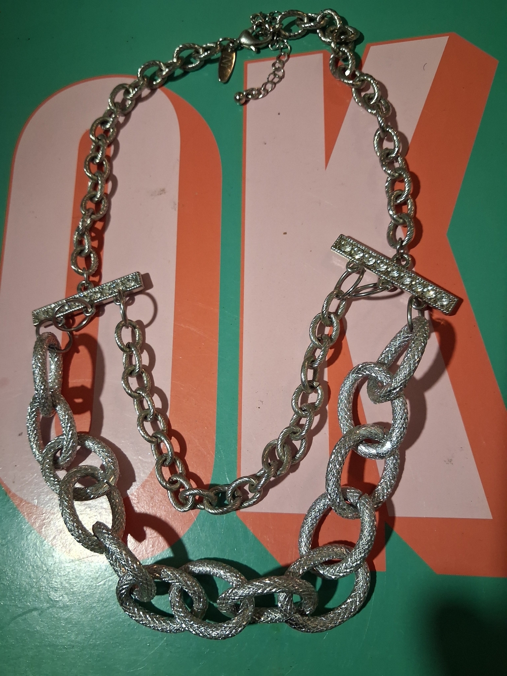 Silver Tone Chunky Chain Necklace - Women Jewelry